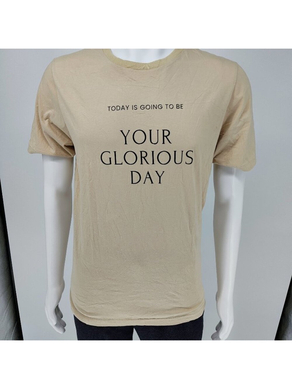 "Today Is Going To Be Your Glorious Day" Statement Womens T-Shirt (Large) *Flaw*